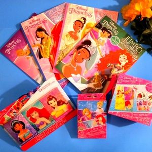 7PC Disney Princess Coloring Books and More